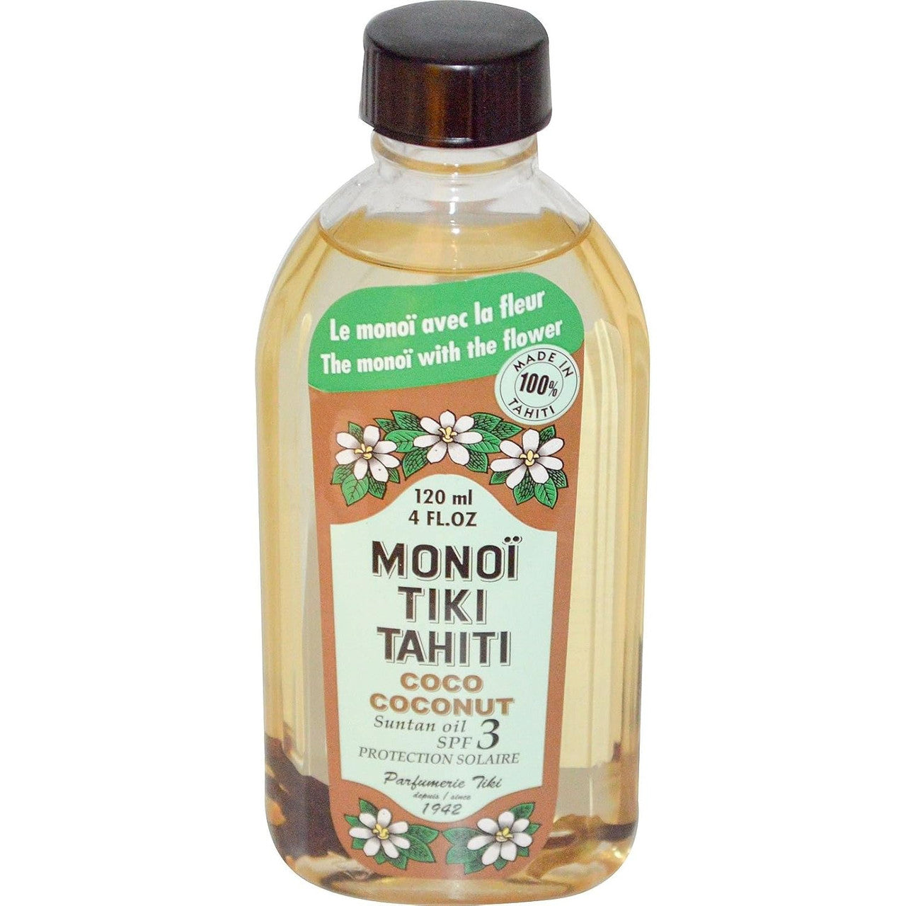 Monoi Tiare Tahiti Coconut Spf 3 Suntan Oil - 4 Oz